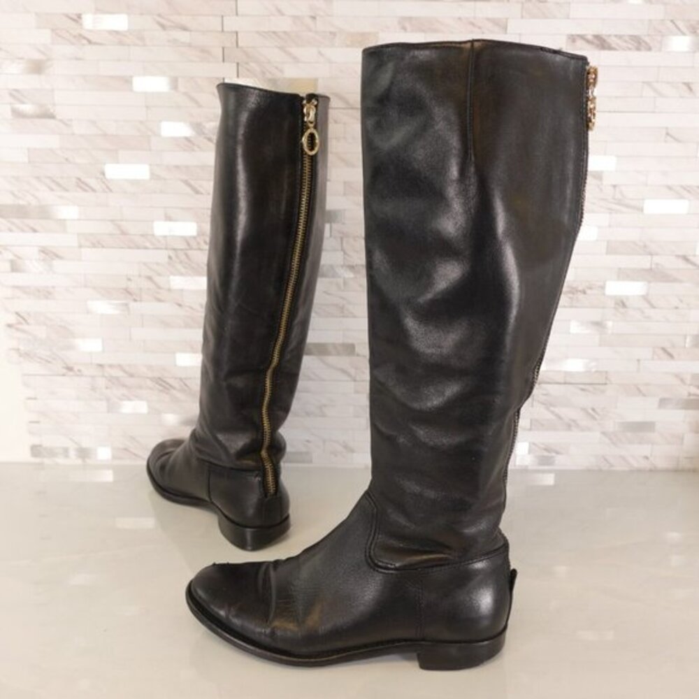 Y2K Equestrian Knee High Boots 6 Black Downtown Girl Diane Von‎ Furstenberg